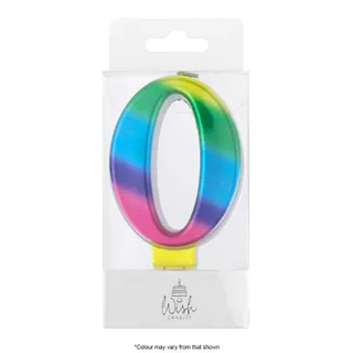 NUMBER 0 | RAINBOW GOLD METALLIC CANDLE