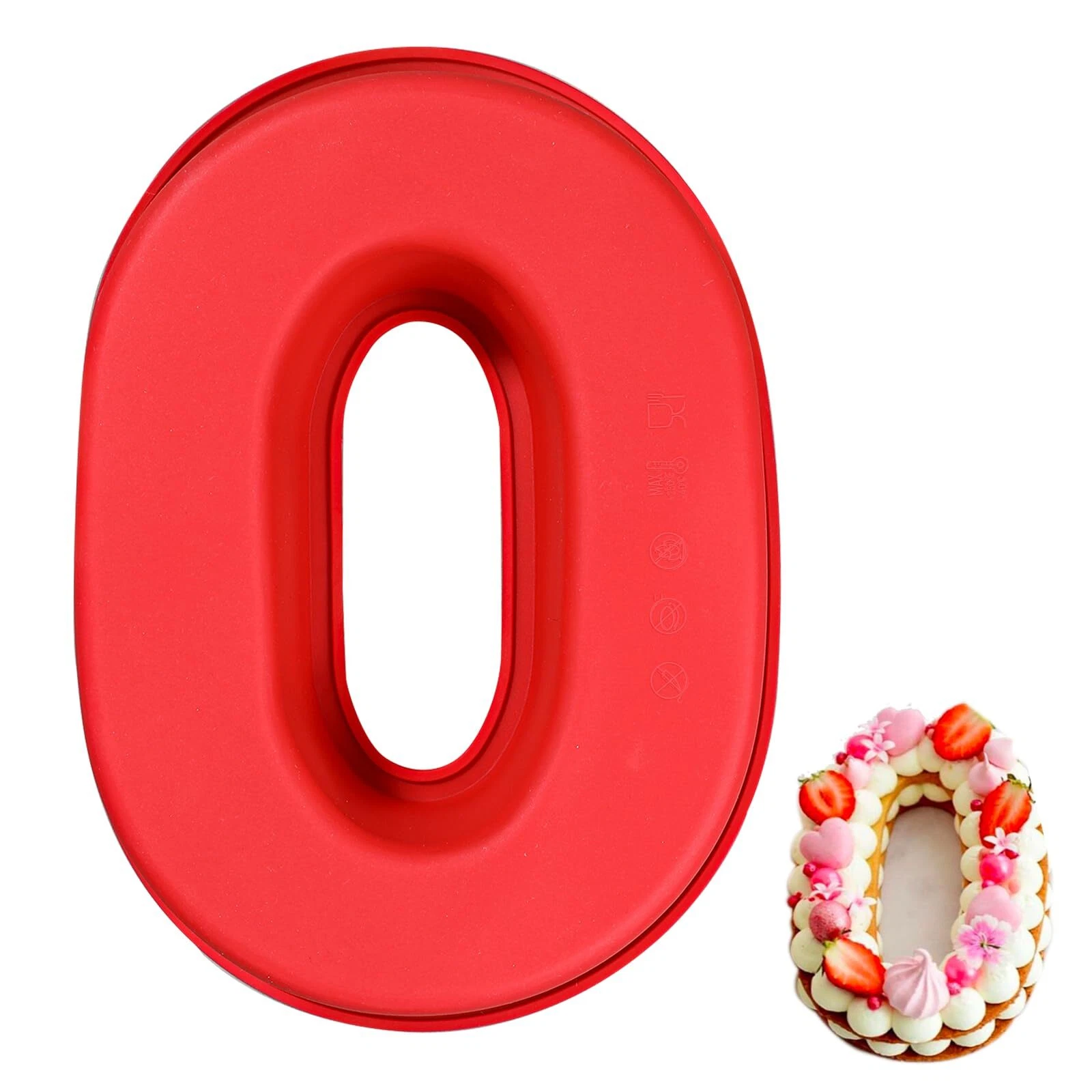 ‘0’ Number Silicone Cake Mould