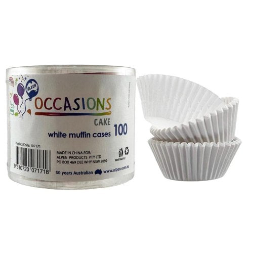 Cupcake/Muffin White Cases 100 Pack