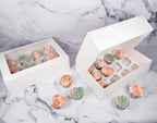 WHITE CUPCAKE BOX | 12 HOLES | 4 INCH HIGH