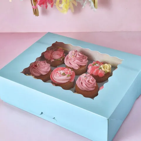 BLUE | 12 HOLE CUPCAKE BOX
