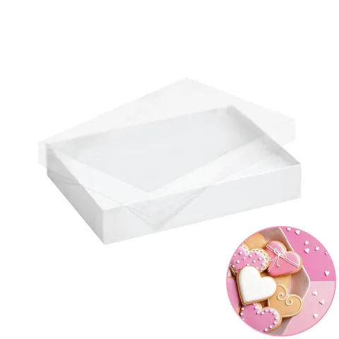 17.5 x 11.5 x 4 cm clear lid cookie box (REDUCED TO CLEAR)