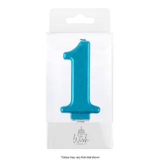 NUMBER 1 | BLUE METALLIC CANDLE