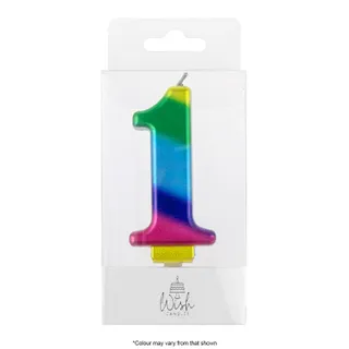 NUMBER 1 | RAINBOW GOLD METALLIC CANDLE