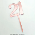 CAKE CRAFT | #21 | 9CM | ROSE GOLD MIRROR | ACRYLIC CAKE TOPPER