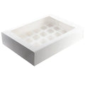 WHITE CUPCAKE BOX | 24 HOLES | 4 INCH HIGH