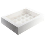 WHITE CUPCAKE BOX | 24 HOLES | 4 INCH HIGH