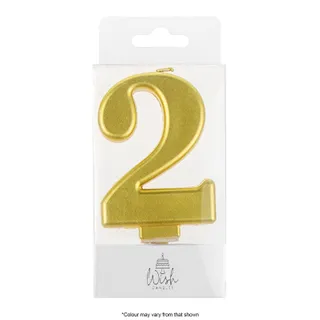 NUMBER 2 | GOLD METALLIC CANDLE
