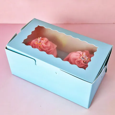 BLUE | 2 HOLE CUPCAKE BOX