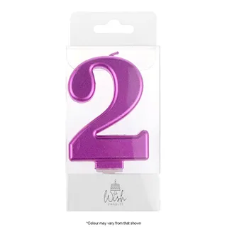 NUMBER 2 | PINK METALLIC CANDLE