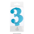 NUMBER 3 | BLUE METALLIC CANDLE
