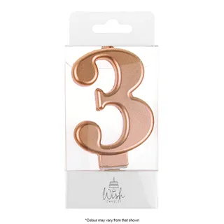 NUMBER 3 | ROSE GOLD METALLIC CANDLE