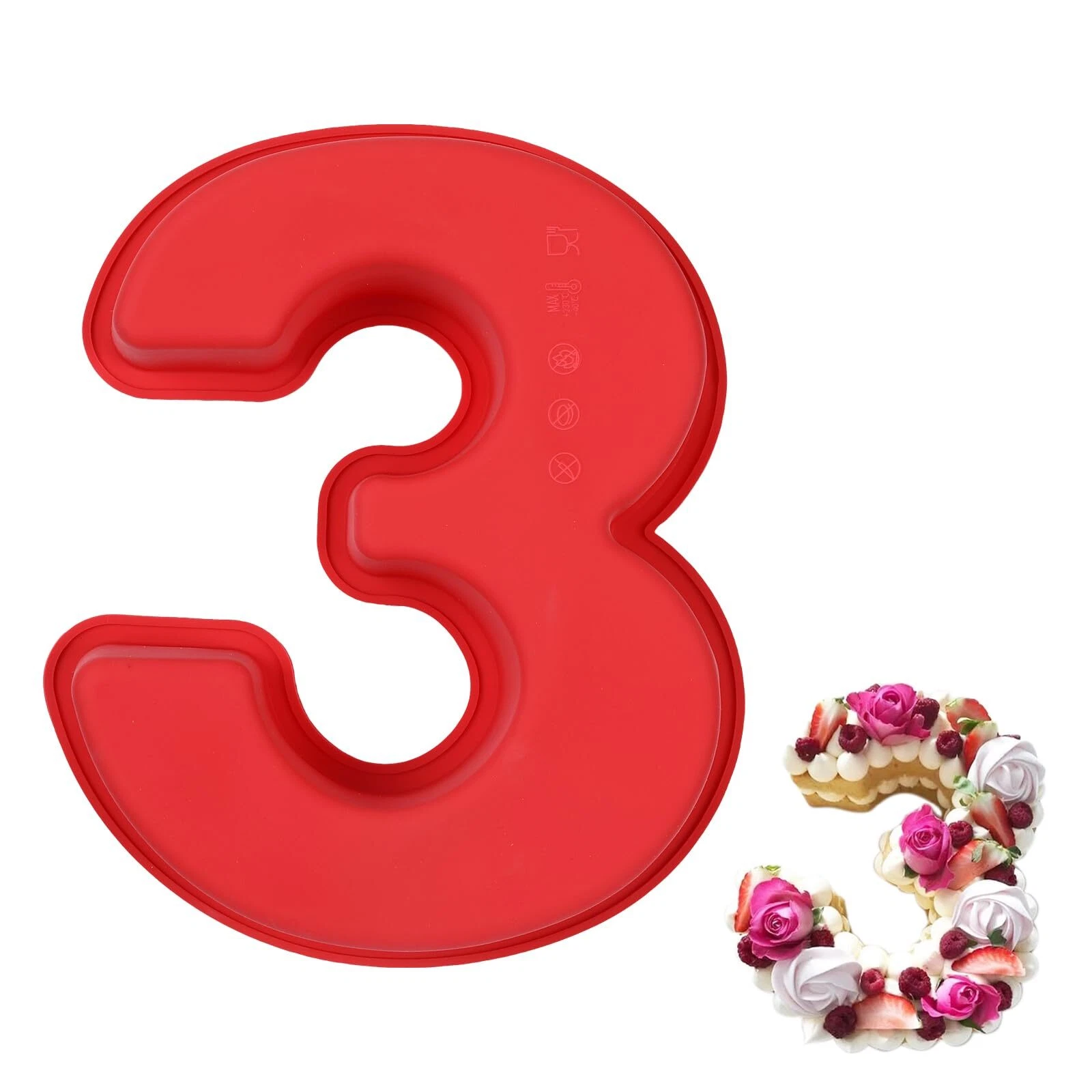 ‘3’ Number Silicone Cake Mould