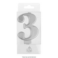 NUMBER 3| SILVER METALLIC CANDLE