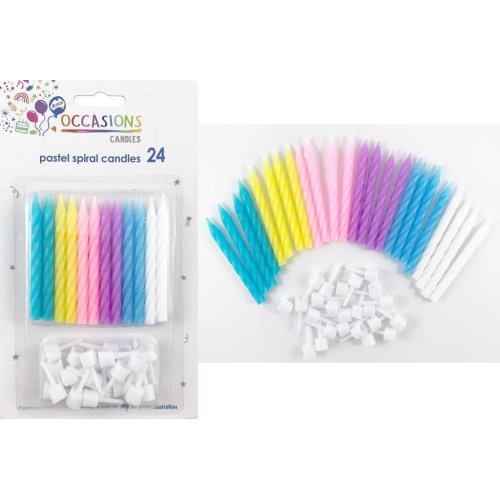Pastel Candles with holders P24