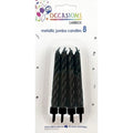 Metallic Black Jumbo Candles with holders P8