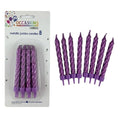 Metallic Purple Jumbo Candles with holders P8