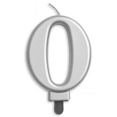 NUMBER 0 | SILVER METALLIC CANDLE