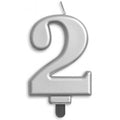 NUMBER 2 | SILVER METALLIC CANDLE