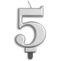 NUMBER 5 | SILVER METALLIC CANDLE