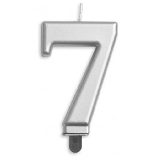 NUMBER 7| SILVER METALLIC CANDLE