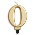 NUMBER 0 | GOLD METALLIC CANDLE
