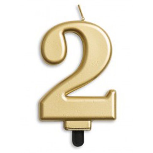 NUMBER 2 | GOLD METALLIC CANDLE