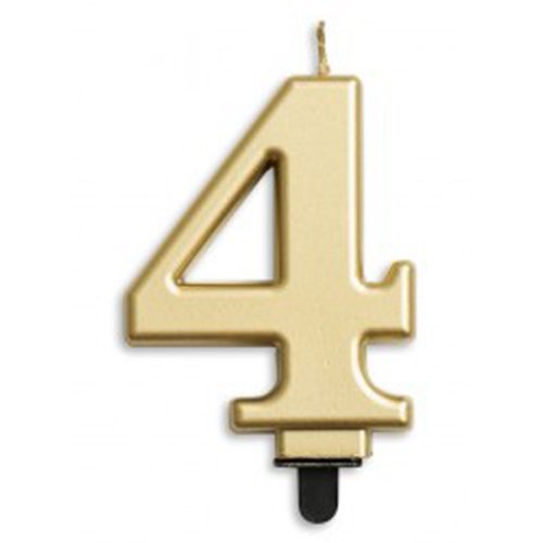 NUMBER 4 | GOLD METALLIC CANDLE