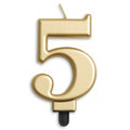 NUMBER 5 | GOLD METALLIC CANDLE