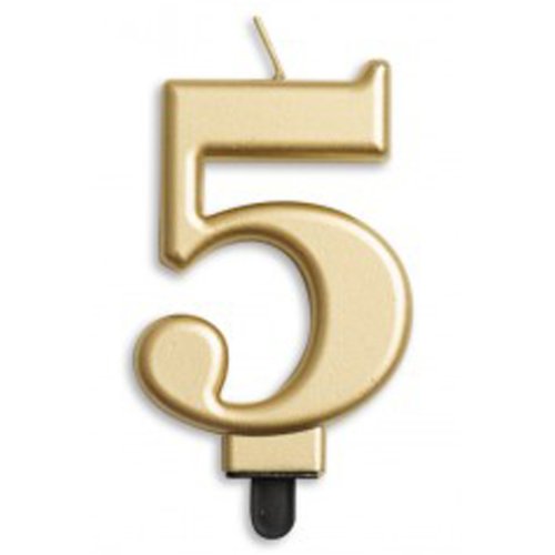 NUMBER 5 | GOLD METALLIC CANDLE
