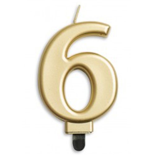 NUMBER 6 | GOLD METALLIC CANDLE