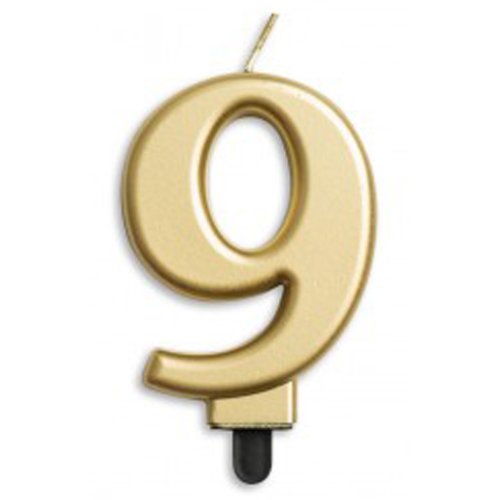 NUMBER 9 | GOLD METALLIC CANDLE