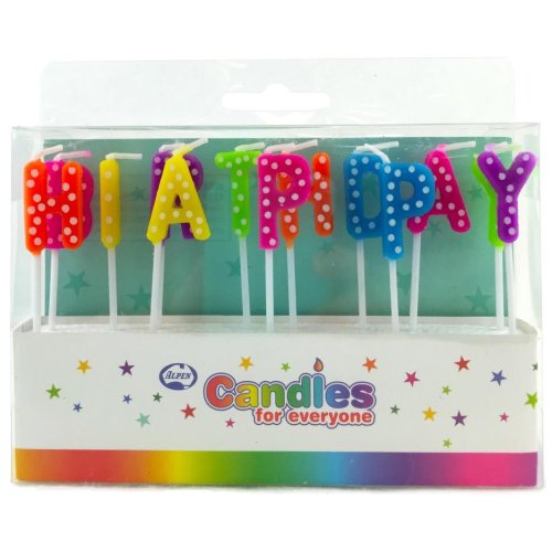 Happy Birthday Bright Polkadots Candles PVC Box
