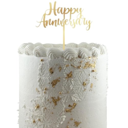 Happy Anniversary Gold Cake Topper Acrylic 2mm