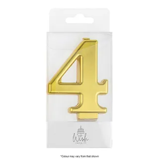 NUMBER 4 | GOLD METALLIC CANDLE