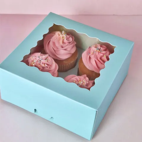 BLUE | 4 HOLE CUPCAKE BOX