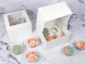 WHITE CUPCAKE BOX | 4 HOLES