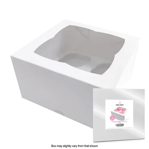 CUPCAKE BOX | 4 HOLES | STANDARD | 4 INCH HIGH |