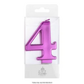 NUMBER 4 | PINK METALLIC CANDLE