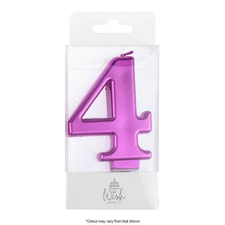 NUMBER 4 | PINK METALLIC CANDLE