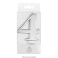 NUMBER 4| SILVER METALLIC CANDLE