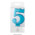 NUMBER 5 | BLUE METALLIC CANDLE