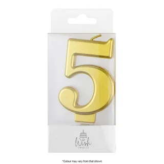 NUMBER 5 | GOLD METALLIC CANDLE