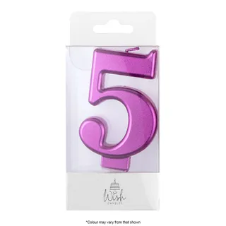 NUMBER 5 | PINK METALLIC CANDLE