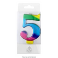 NUMBER 5 | RAINBOW GOLD METALLIC CANDLE