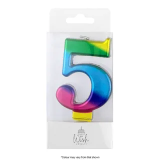 NUMBER 5 | RAINBOW GOLD METALLIC CANDLE