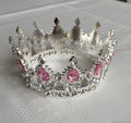 Small Crown Silver with Pink Gems