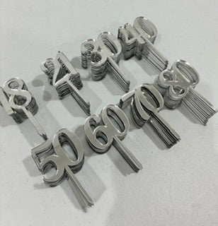 Silver Number Acrylic Cupcake Topper