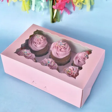 PINK | 6 HOLE CUPCAKE BOX