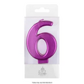 NUMBER 6 | PINK METALLIC CANDLE